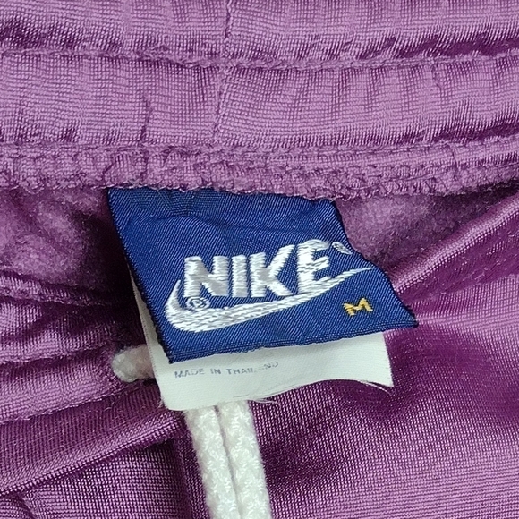 Vintage Nike Track Pants M Blue Tag Tapered Leg Shiny Y2K Swishy - Picture 7 of 9